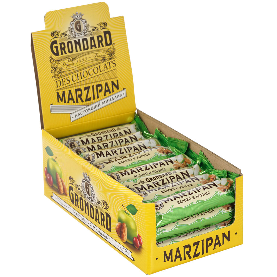  TM Grondard     (9388) Батончики глазированные Марципановые Яблоко-Корица, (24шт по 50г)     в Бирске