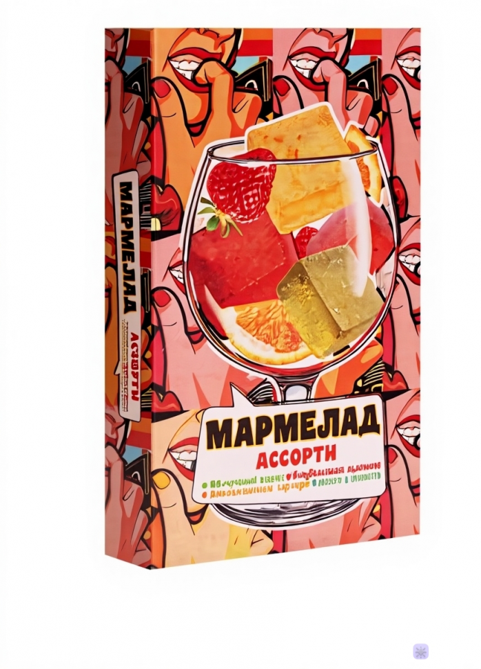  Мармелад АлкоАссорти(яблочный виски, клубничный просекко, апельсиновый вермут, лайм текила) 110г в Бирске
