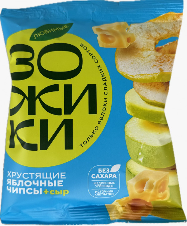 №1 Зожики Яблочные чипсы с сыром, 25г  в Бирске