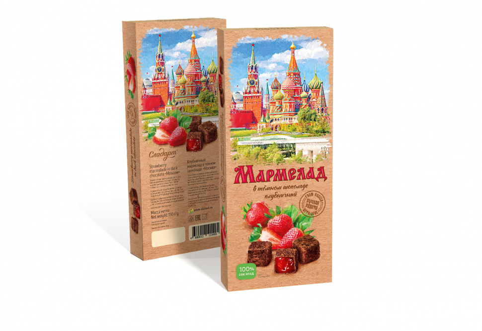  Сладарт Мармелад Клубничный в темном шоколаде, 150г  в Бирске