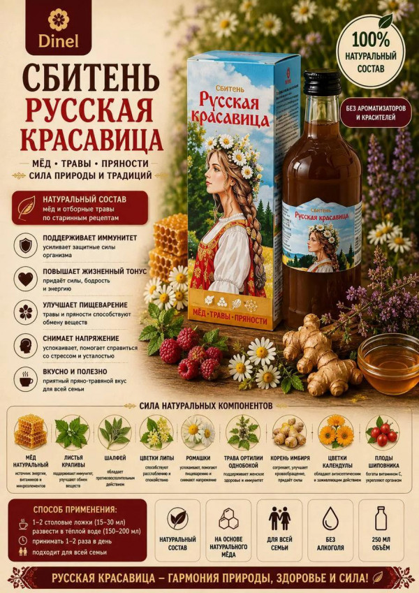 №3 Сбитень Русская красавица, 250мл в Бирске