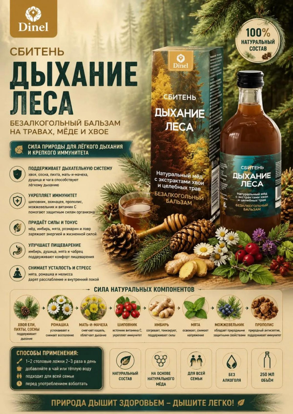 №3 Сбитень Дыхание леса, 250мл  в Бирске